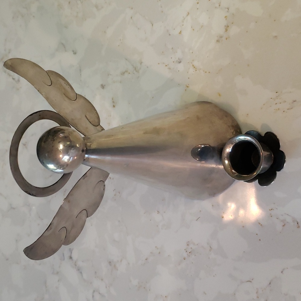 Silver plated Angel candlestick holder